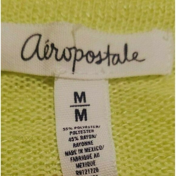 Aeropostale Womens Blouse Size M Light Green Long Sleeve Scoop Neck - Picture 9 of 11